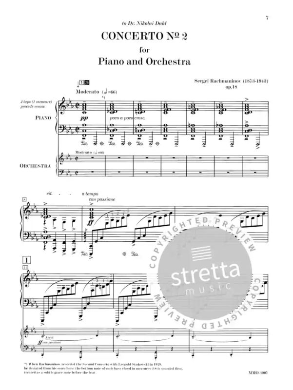 Piano Concerto No. 2 C op. 18 de Sergei Rachmaninow comprar en Stretta tienda de partituras online