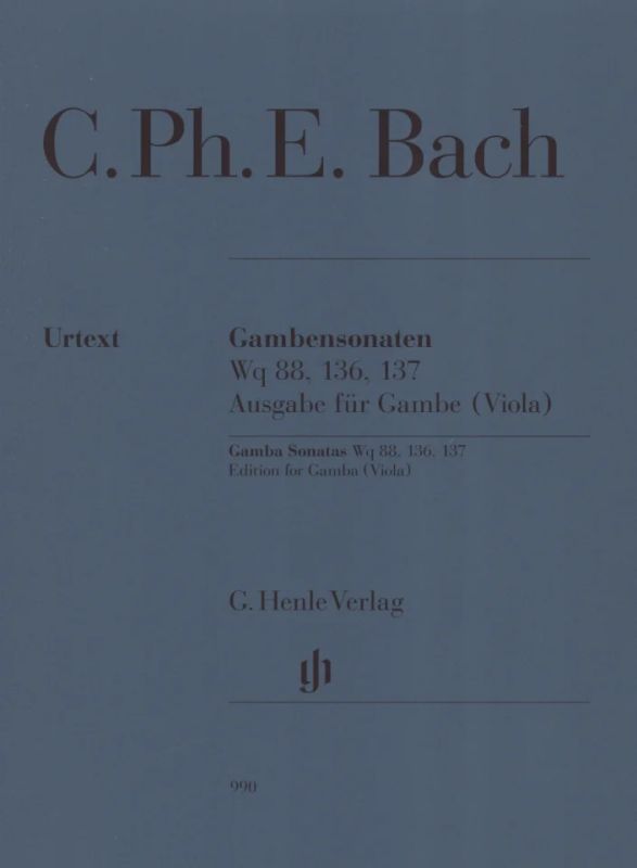 C.P.E. Bach - Gambensonaten WQ 88, 136, 137