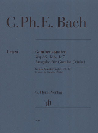 Carl Philipp Emanuel Bach: Gambensonaten Wq 88, 136, 137 Ausgabe für Gambe