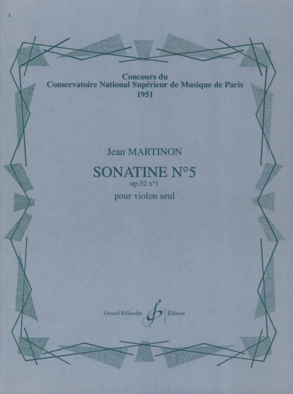 Jean Martinon - Sonatine Nø5 Opus 32 Nø1