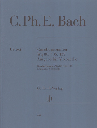 Carl Philipp Emanuel Bach: Gamba Sonatas Wq 88, 136, 137