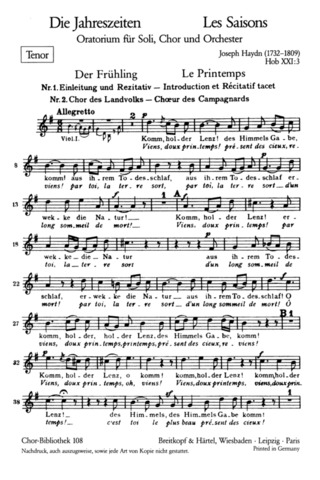 Joseph Haydn - Die Jahreszeiten Hob XXI:3