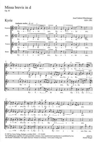 Josef Rheinberger - Missa brevis in d d-Moll op. 83