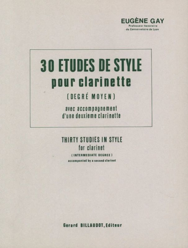 30 Etudes De Style Avec 2E Clarinette
