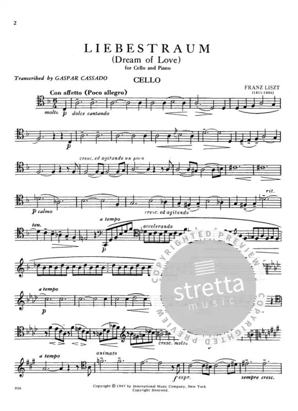 pocket Toes appear Dream of Love from Franz Liszt | buy now in the Stretta sheet music shop