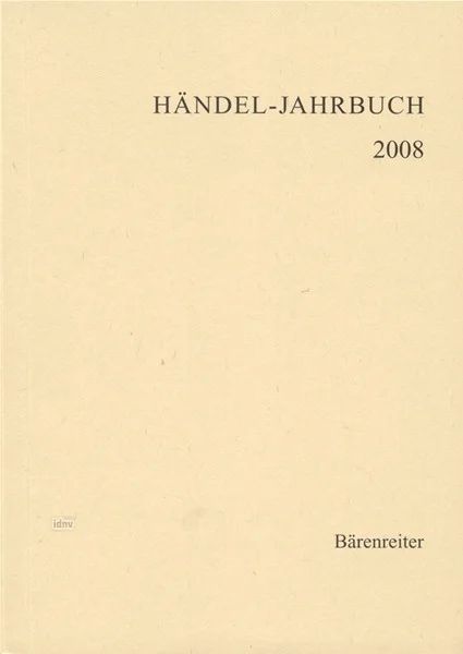 Händel-Jahrbuch 2008, 54. Jahrgang