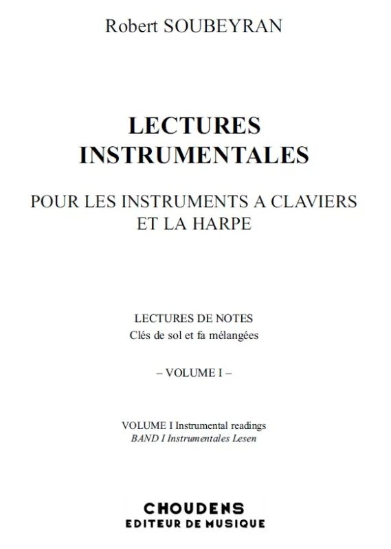 Robert Soubeyran - Lectures Instrumentales 1