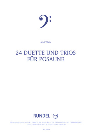 Weis Adolf - 24 Duette + Trios Fuer Posaune