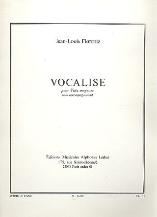 Jean-Louis Florentz - Vocalise (med) (Voice solo)