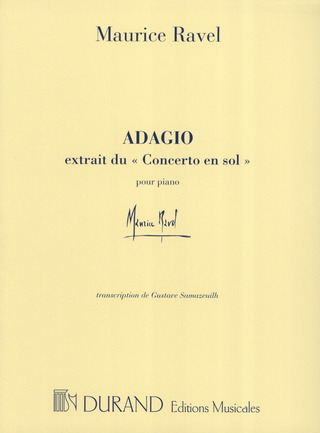Maurice Ravel: Adagio, Extrait Du "Concerto En Sol" Transcript