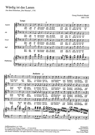 Georg Friedrich Händel - Würdig ist das Lamm D-Dur
