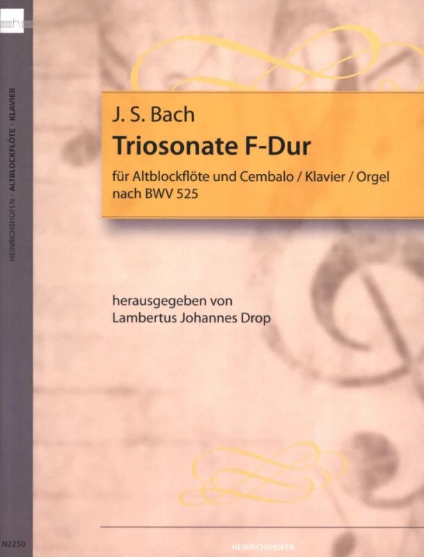 Johann Sebastian Bach - Triosonate für Altblockflöte und Cembalo/Klavier/Orgel nach BWV 525 F-Dur BWV 525