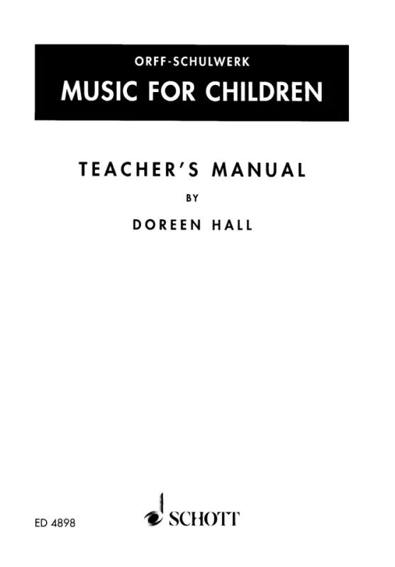 Doreen Hall - Music for Children – Teacher's Manual