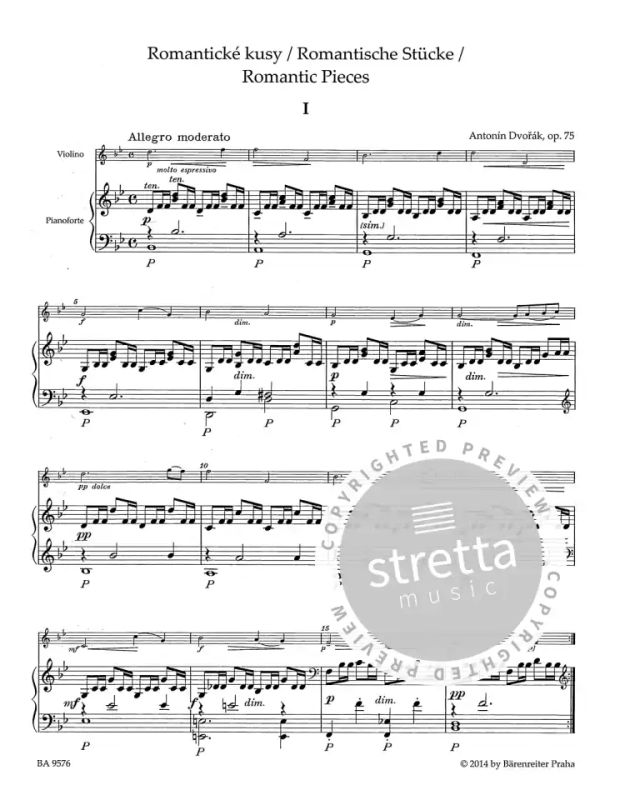 Antonín Dvořák - Romantische Stücke für Violine und Klavier op. 75 (1)