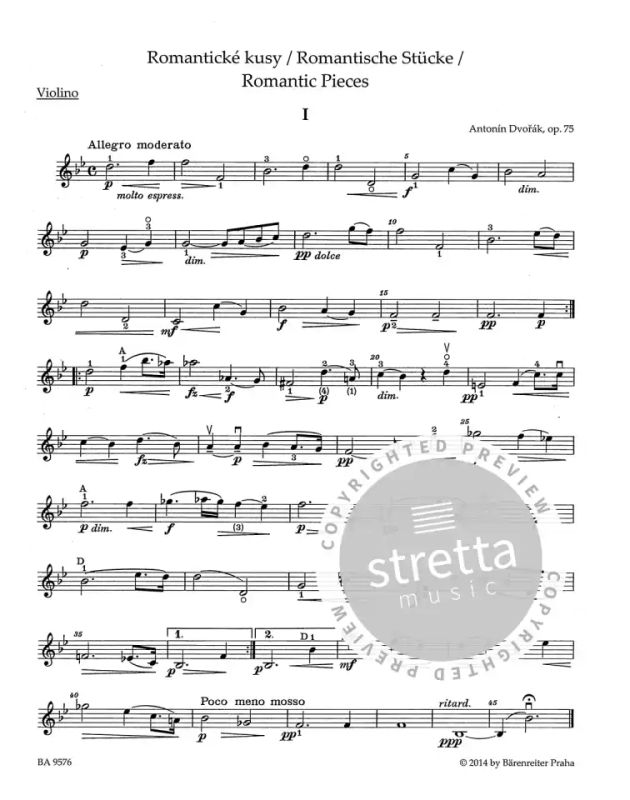 Antonín Dvořák - Romantische Stücke für Violine und Klavier op. 75 (4)