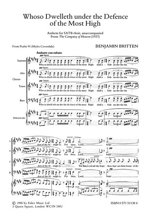 Benjamin Britten - Whoso Dwelleth Under The Defence Of The Most High