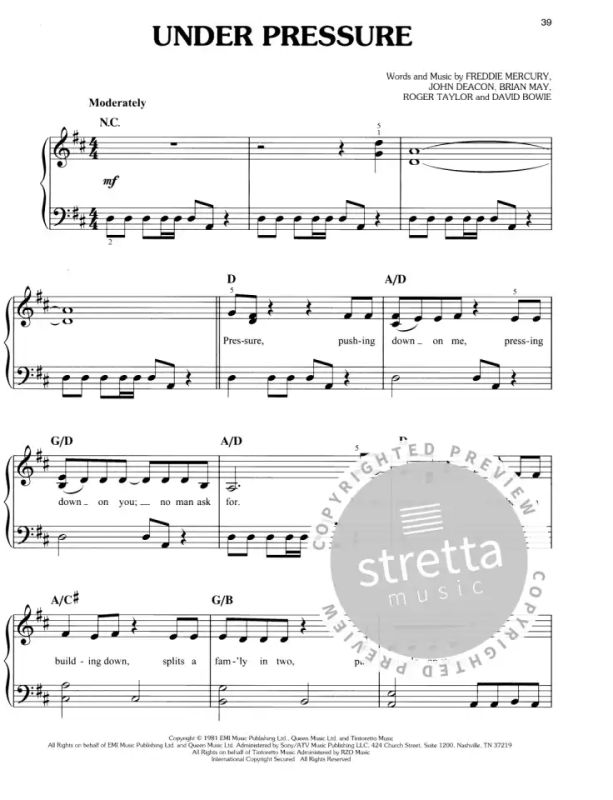 Queen: Easy Piano Collection de Queen | en Stretta tienda de partituras online
