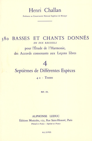 H. Challan - 380 Basses et Chants Donnés Vol. 4A