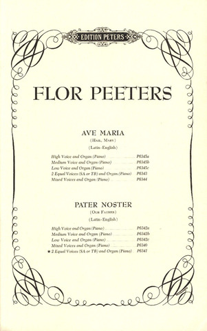 Flor Peeters - Pater Noster op. 102 i
