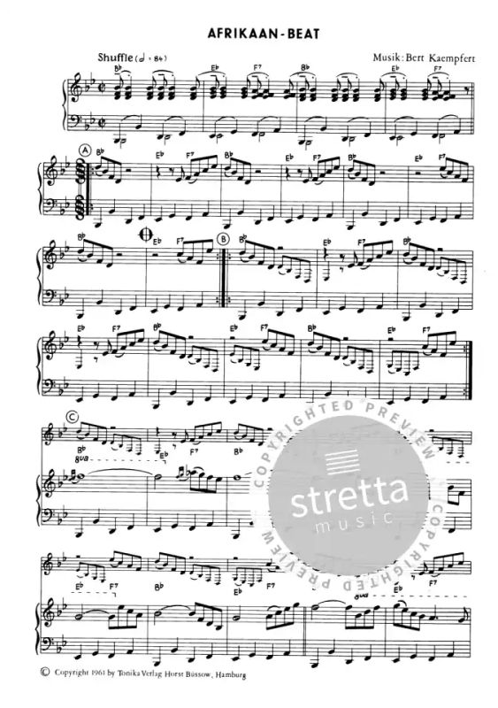 turnering Hassy myndighed Afrikaan Beat from Bert Kaempfert | buy now in the Stretta sheet music shop