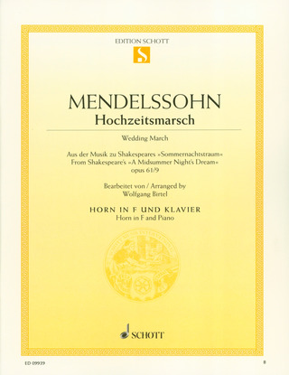 Felix Mendelssohn Bartholdy: Hochzeitsmarsch op. 61/9