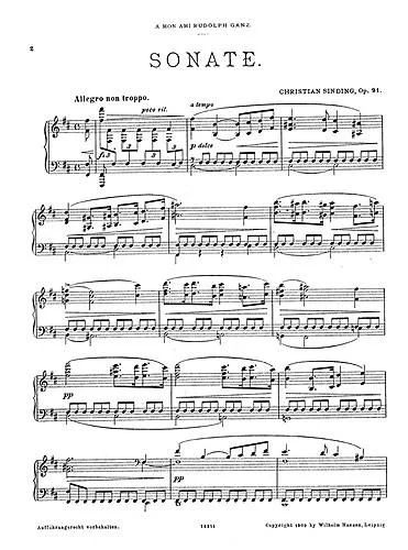 Christian Sinding - Piano Sonata In B Minor Op.91