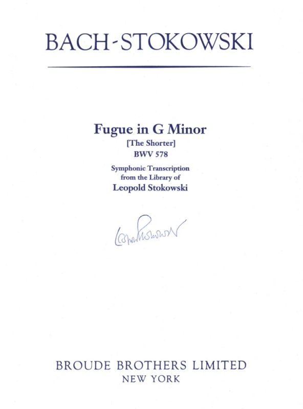 Johann Sebastian Bach - Fugue in G minor