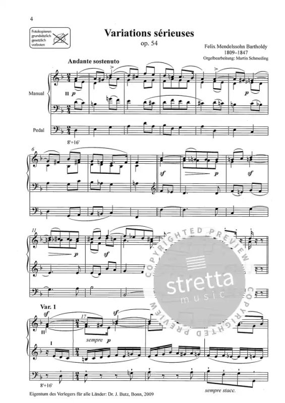 54 Op Mendelssohn Variations Serieuses