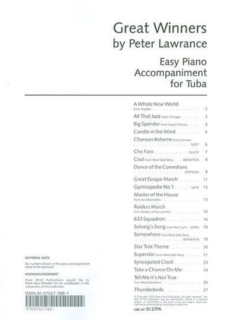 Peter Lawrance - Great Winners For Tuba-Eb Bass Pa
