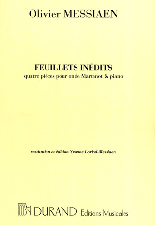 Olivier Messiaen - Feuillets Inedits4 Pieces Pour Onde