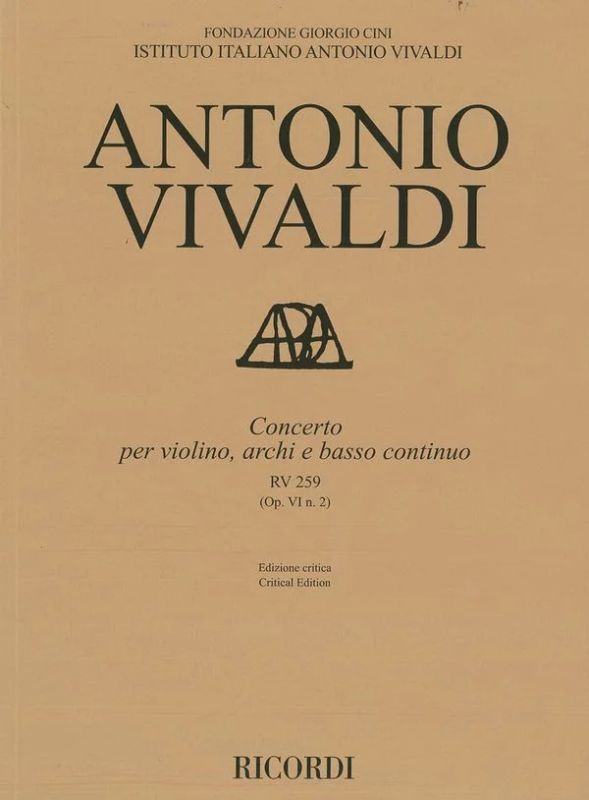 Antonio Vivaldi - Concerto per violino, archi e bc, RV 259 Op. VI/2