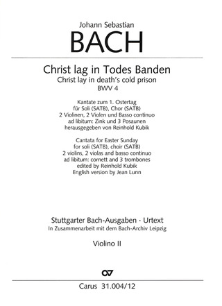 Johann Sebastian Bach - Christ lay in death's cold prison BWV 4