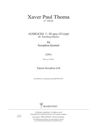 Xaver Paul Thoma - Ausblicke I - III opus 125 (xpt) (2001)