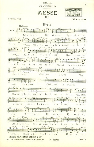 Charles Gounod - Messe No.6 G Major Soprano Solo a Cappella