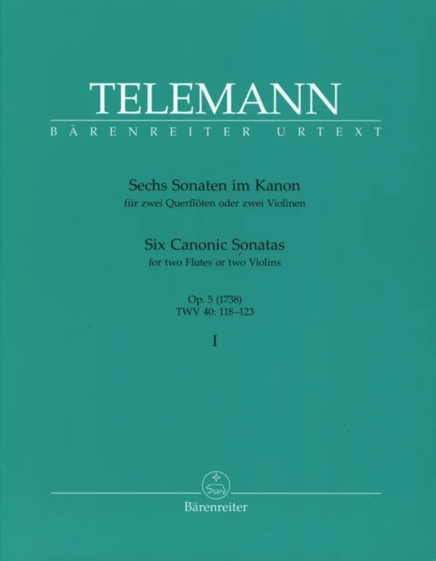Georg Philipp Telemann - Sechs Sonaten im Kanon für zwei Querflöten oder zwei Violinen op. 5 TWV 40: 118-120 (1738)