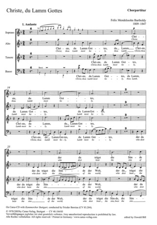Felix Mendelssohn Bartholdy et al. - Christ, thou Lamb most holy MWV A 5
