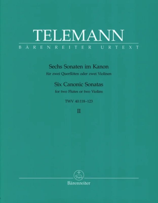 Georg Philipp Telemann - Sechs Sonaten im Kanon op. 5 TWV 40:118-123