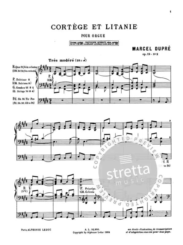 Marcel Dupré - Cortège et Litanie op. 19/2