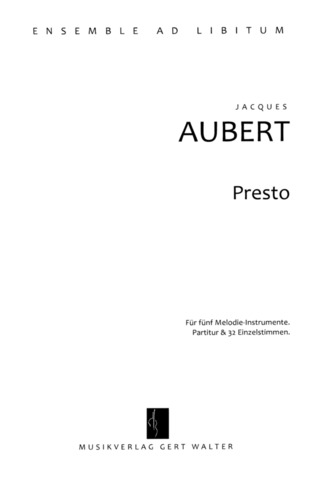 Jacques Aubert - Presto