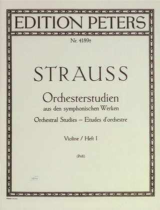 Richard Strauss: Orchesterstudien aus den Symphonischen Werken für Violine, Band 1