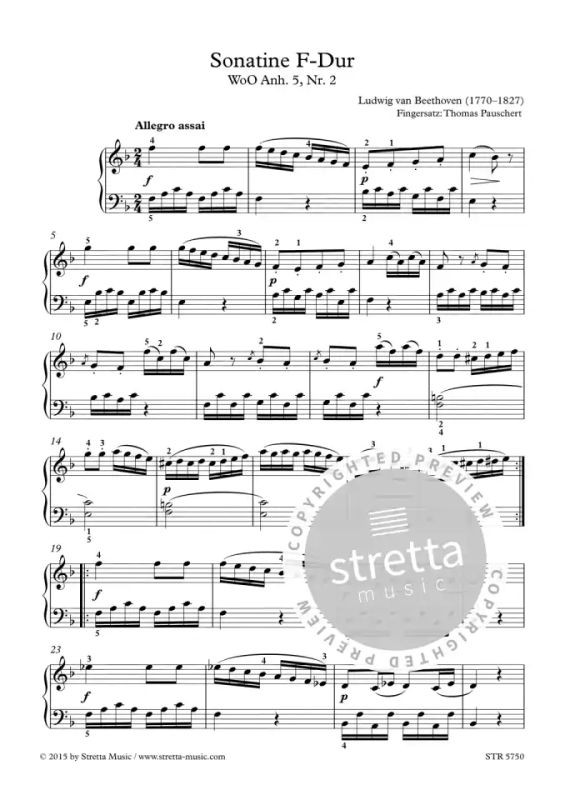 Wreck Make an effort label Sonatine F-Dur from Ludwig van Beethoven | buy now in the Stretta sheet  music shop