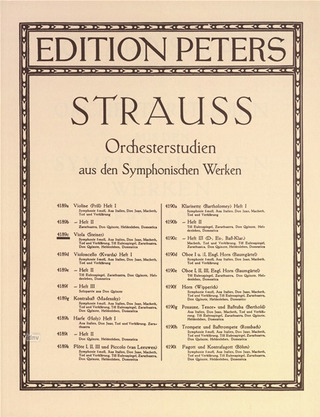 Richard Strauss - Orchesterstudien aus den Symphonischen Werken für Viola