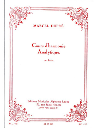 Marcel Dupré: Cours d'harmonie Analytique