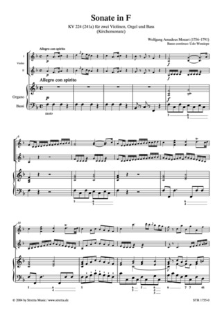 Wolfgang Amadeus Mozart: Kirchensonate F-Dur