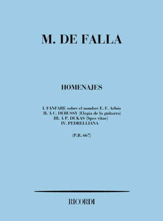 Manuel de Falla: 4 Homenajes Suite