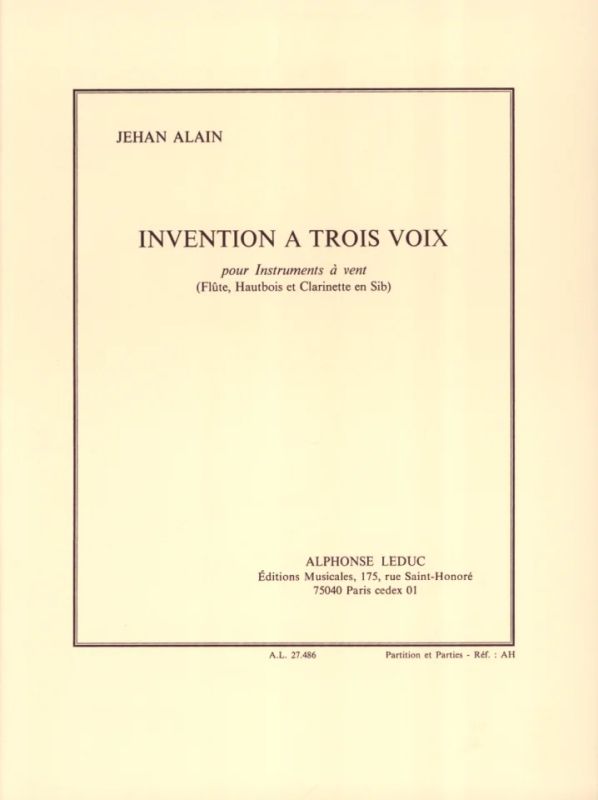 Jehan Alain - Invention à 3 Voix