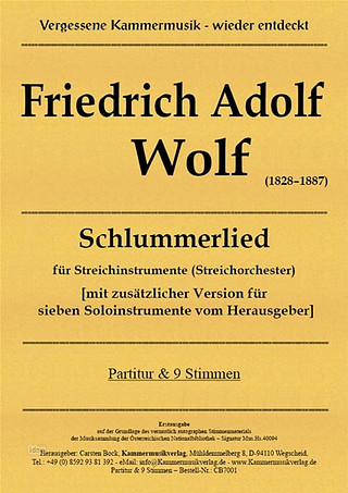Friedrich Adolf Wolf - Schlummerlied