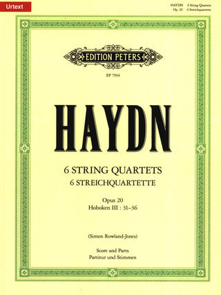 Joseph Haydn - 6 Quartette Op 20 Hob 3/31-36 (Sonnenquartette)