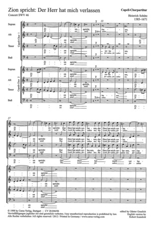 Heinrich Schütz - Zion spricht dorisch SWV 46 (op. 2, 25) (1619)