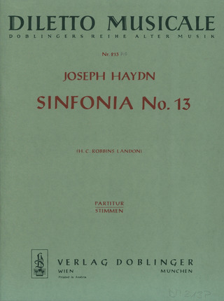 Joseph Haydn - Sinfonia Nr. 13 D-Dur Hob. I:13
